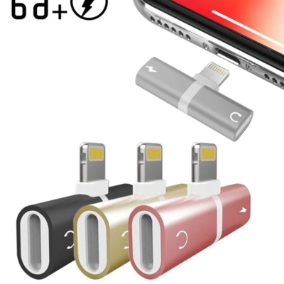 iPhone X 8 7 Suporte de carregador de adaptador de fone de ouvido de áudio relâmpago duplo iOS 11