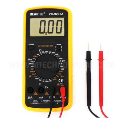 multímetro digital de alta qualidade VC9205A alcance manual multímetro digital medidor de teste de resistência de capacitância