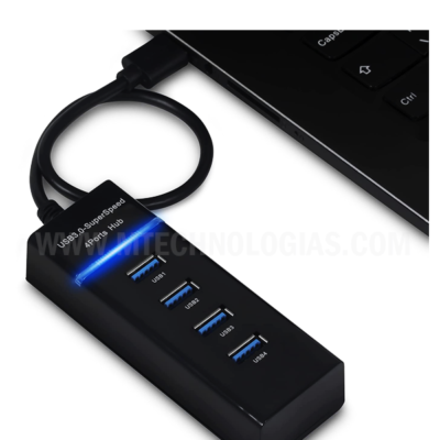 Expansor Hub Usb 3.0 4 Portas Com Led Super Rápido 5.0 Gbps