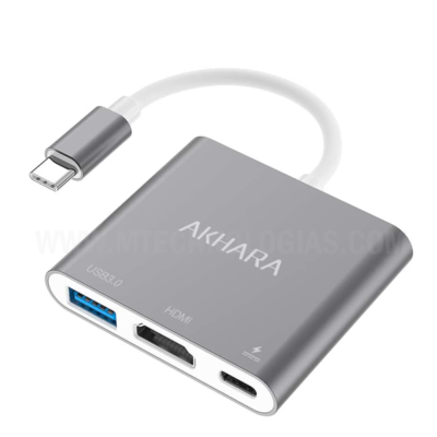 Adaptador Dex Para Samsung Usb 3.1 Tipo C Hub Thunderbolt 3.0 X Hdmi Usb 3 4k (PRATA)