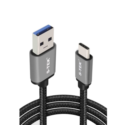 S-tek Usb Tipo C Cabo Usb A para Tipo C Carregador Rápido Cabo Trançado de Nylon Para Samsung Galaxy S22, Note 20, Nintendo Switch, Gopro Hero 10, Ps5 Controller, Macbook Pro (1 Mtr)