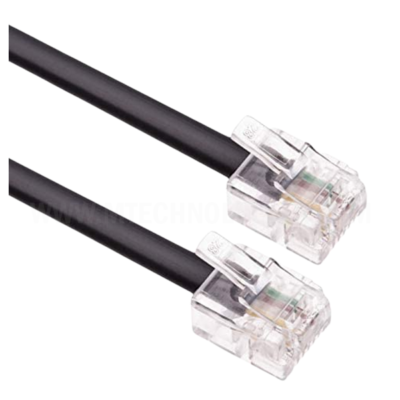 Cabo RJ11 ADSL Cabo de Extensão de 66 pés Cabo de Telefone Plugue de Telefone Internet de Alta Velocidade Xfinity Banda Larga Macho para Macho Roteador e Modem para Tomada de Telefone/Microfiltro/Fio Fixo RJ11 (Preto)