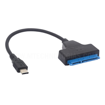 Adaptador USB C para SATA – Tipo C para cabo de disco rígido SATA III para conversor de 2,5″ SATA 3 HDD SSD 7+15 pinos Thunderbolt 3