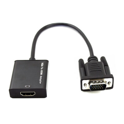 Adaptador VGA M para HDMI + Áudio + Cabo adaptador de alimentação F VCVG002