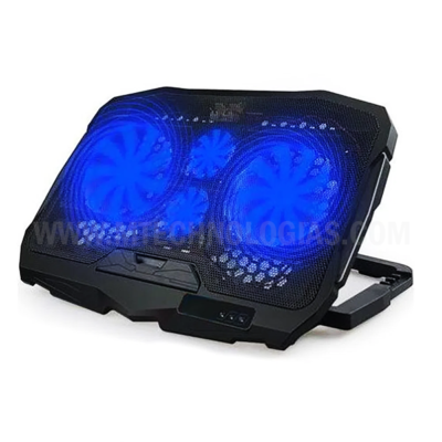 Cooler para Laptop S18 Cooling Pad 4 Ventiladores Luz Led Azul ajustable