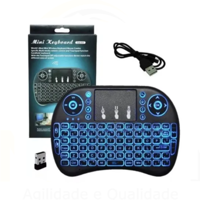 Mini Teclado Mouse Led Rgb Touch Usb Keyboard