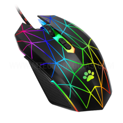 FUWANG Mouse com fio USB, mouse óptico RGB, mouse de computador 7200 DPI para escritório e casa, 7 botões premium e portátil, mouse de computador com fio para Windows PC, laptop, desktop, notebook, preto