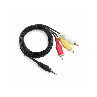 CABLE 3.5mm STEREO MALE TO 3 RCA MALE 1.5 MTR