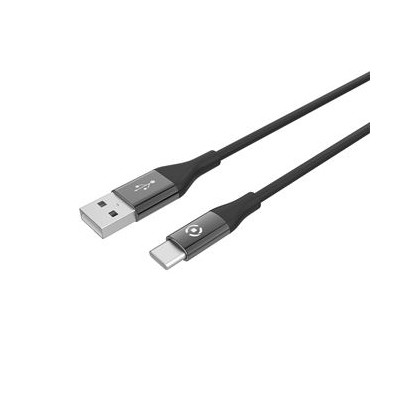 CABO CELLY USB A USB-C SILICONE 1M PRETO