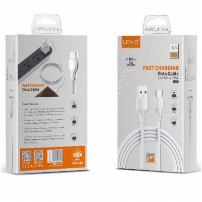 CABO LDNIO USB PARA MICRO-USB 1M BRANCO