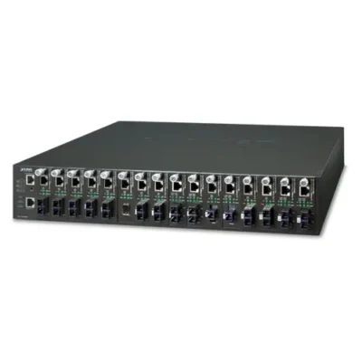 19″ 16-slot SNMP Managed Media Converter Chassis (AC Power)