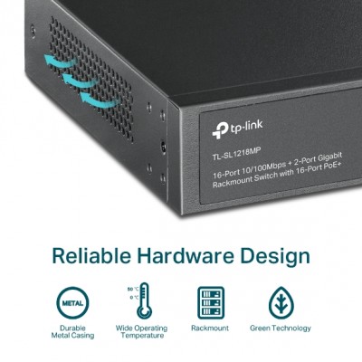 SWITCH 16 TP-LINK 10/100 POE+ 192W