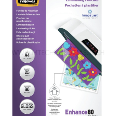 BOLSAS PLASTIFIC.FELLOWES 80MIC A4/25