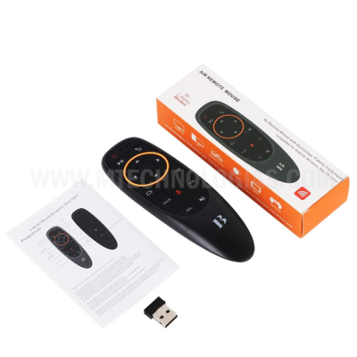 BL Controle remoto Air Mouse, controle remoto de voz 2.4G RF sem fio com giroscópio de 6 eixos IR Learning, USB Air Mouse remoto para PC, Smart TV, Android, TV, Box, HTPC, projetor de laptop, Android