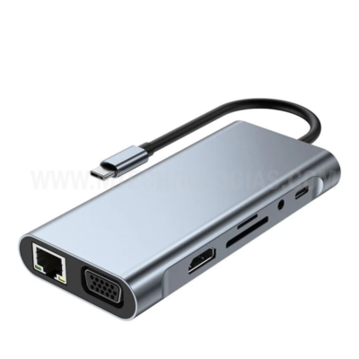 Adaptador Type C 11 em 1 Com suporte a 4K