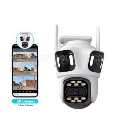 Câmara IP 3x Lentes WiFi 4K PTZ VR 4MP 50M IP66 Full Color