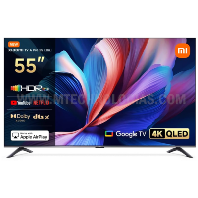 Xiaomi TV A Pro 55″ 2026 | Google TV | 4K QLED Display | Dolby Audio, DTS-X, And DTS Virtual:X | Premium Metal Finish| 360° Bluetooth Remote Control