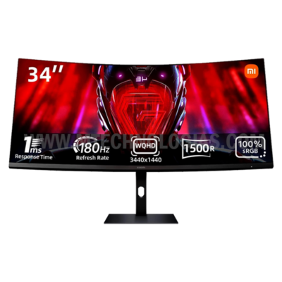 XIAOMI Monitor de jogos curvo de 34 polegadas, taxa de atualização de 180 Hz, resposta de 1 ms, FreeSync Premium, 95% DCI-P3, 100% sRGB, monitor de tela de computador de baixa luz azul, monitor de