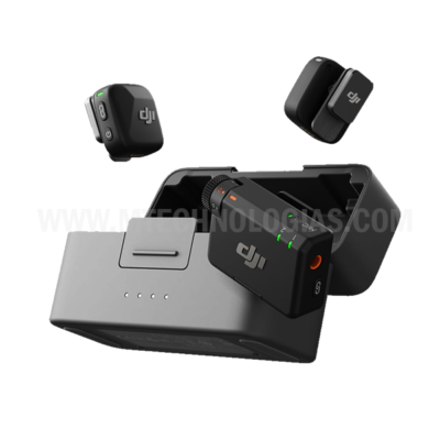 DJI Microfone de lapela sem fio Mic Mini (2 TX + 1 RX + capa de carregamento), ultraleve, cancelamento de ruído, bateria de até 48 horas com 2 microfones de lapela Deco Gear e capa EVA de 12,7 cm